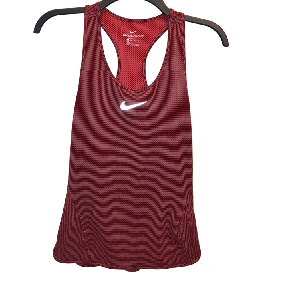 Nike Aeroreact Racerback Stripe Tank Top Red XS